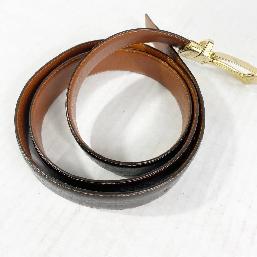 Reversible Genuine Leather Belt Dark Brown 40